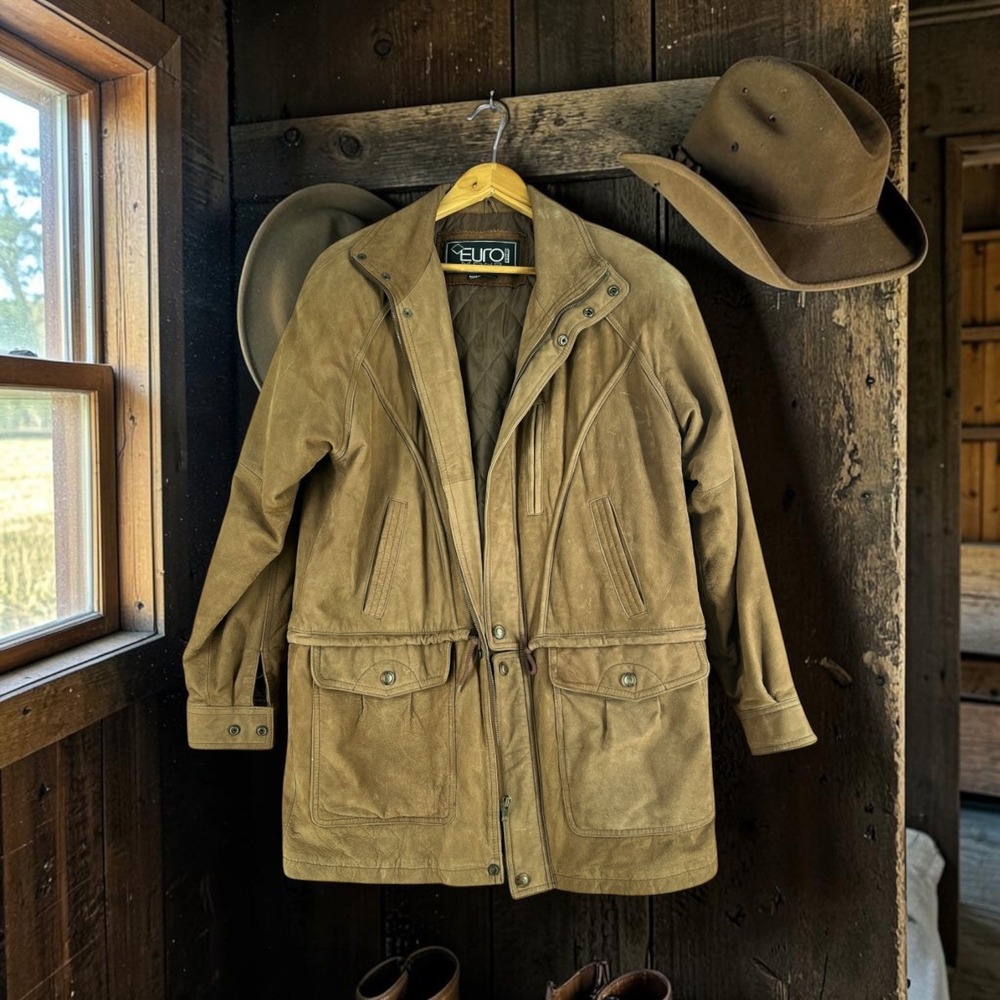 Men's Suede Field Jacket in Tan